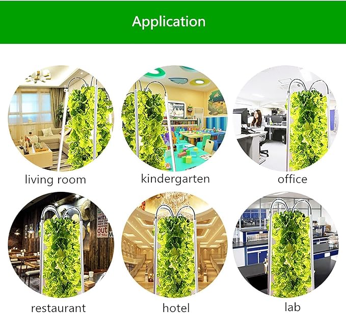 Hydroponics TowerHydroponic Tower Growing Sytemwith Water Pump Nest Basket Sponge and Movable Water TankSuitable for Rooftops Balconies and Greenhouses