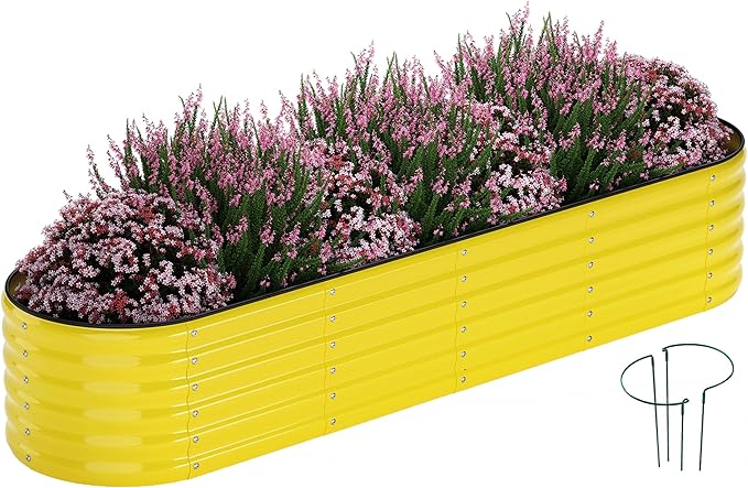 Galvanized Metal Planter Raised Garden Bed Kit for Gardening Outdoor8x2x1ft Planter Grow Garden Box Raised Flower BedLong Vegetable Clearance Herb Raised Garden Beds for Gardening