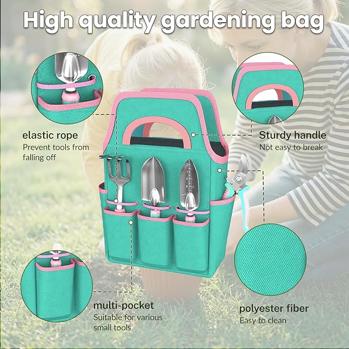 Gardening Tools Kit - 27PCS Heavy Duty Gardening Tool Starter Set with Non-Slip Rubber Handle Ideal Gifts for Women and Men