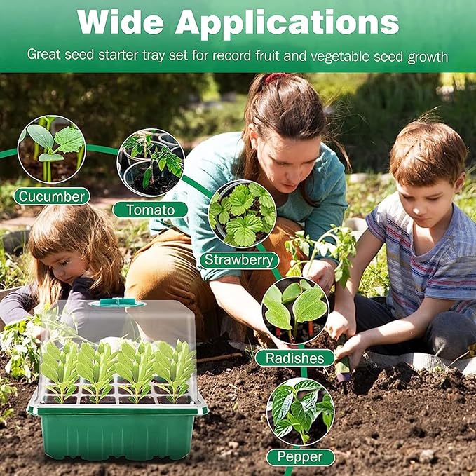 Plant Starter Kit with Full Grow Light 5 Brightness Levels USB Powered - Adjustable Environment Control Timed Lighting Ideal for Indoor Gardening