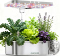 Stainless Steel Hydroponics Growing System Kits Controlled Smart Indoor Garden with LED Grow Light Full Spectrum 15 Pods Plant Germination Kit with Quiet Pumpfor Vegetables HerbsGardening Gifts