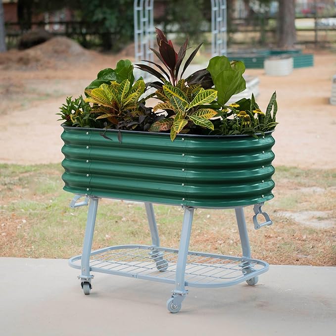 Vego garden 2' x 4' Raised Garden Bed with Legs and Wicking Cell System - S Series Perfect for Gardening Vegetables Herbs &amp Flowers - Outdoor &amp Indoor Elevated Planter Box -Modern Gray