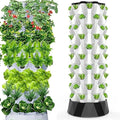 48/64/80 Holes Hydroponic Tower Hydroponic Culture System Hydroponic Vertical Tower Culture System for Herbs Fruits and Vegetables with Water Pump Adapter Network Pots