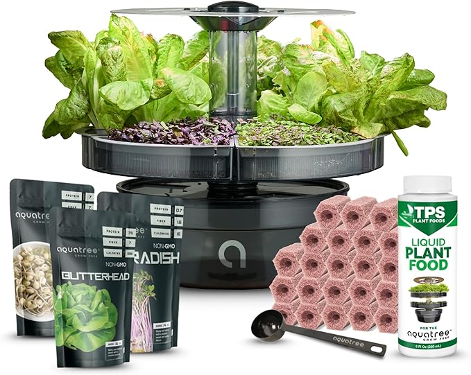 ATL1 Hydroponic Growing System Kit Garden Indoor Tabletop Garden Planter Tower with Self Watering &amp LED Light - Hydroponic Microgreens Lettuce Herbs Sprouts in Your Home &amp Kitchen