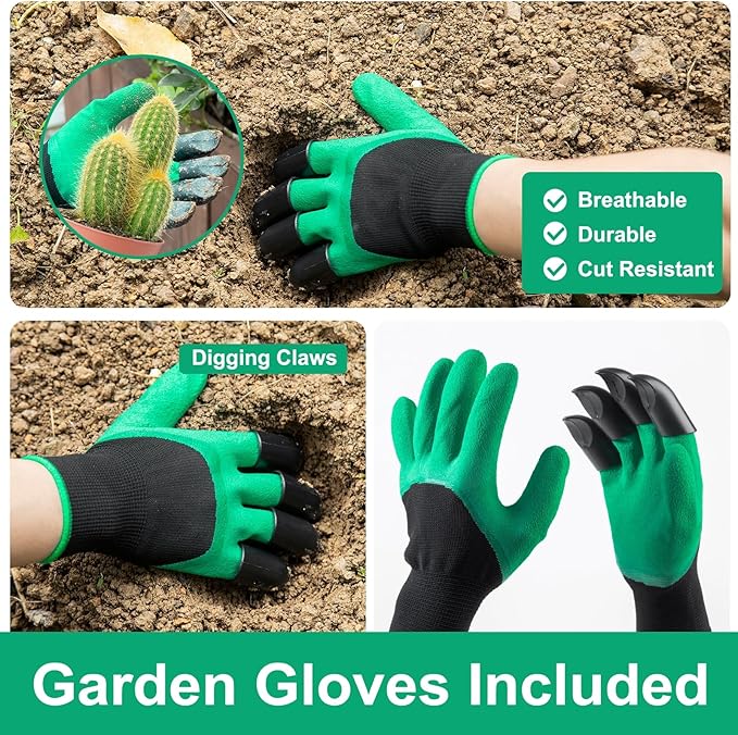 Garden Tool Set for Women 12pcs Heavy Duty Gardening Tools Cute Gardening Supplies Gifts for Women Mom Garden Hand Tools with Fashion Organizer Handbag Garden Tools for Gardening Planting Green