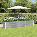 Steel Raised Garden Bed for Gardening Metal Planter Box for Vegetables Fruits Flowers 94.49 x 15.75 x 17.72 in Light Gray -460