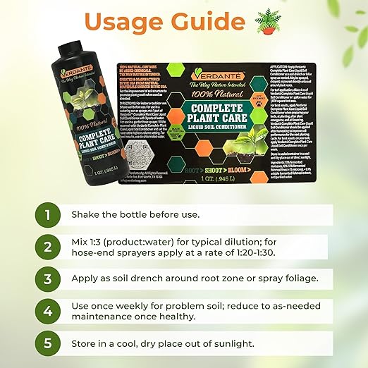 Complete Plant Care Liquid Soil Conditioner – Improve Lawn &amp Garden Health - Versatile Soil Conditioner for Lawns &amp Gardens - Simple Lawn and Garden Solutions - 1 Qt.