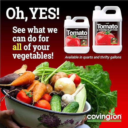 Covington Organic Liquid Tomato &amp Vegetable Fertilizer (32oz) – Easy-to-Use Water-Soluble Plant Food for Tomatoes Peppers and Edibles – Natural Garden Nutrients