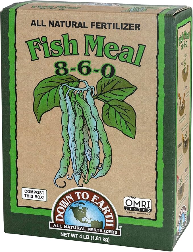 Down to Earth Fish Meal Natural Fertilizer 8-6-0 OMRI