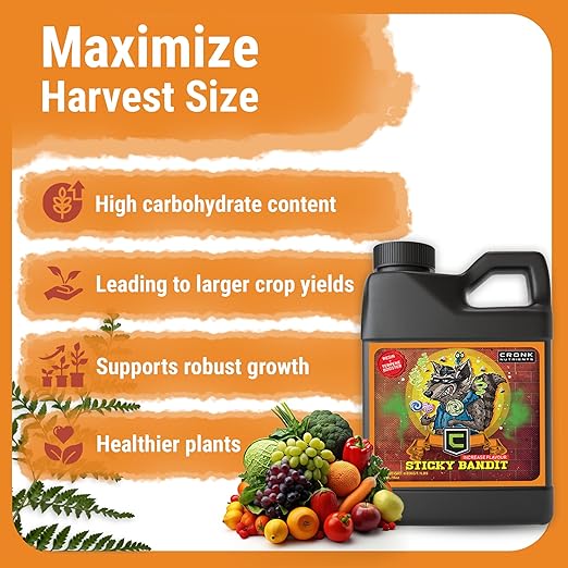 Cronk Nutrients Sticky Bandit Plant Food Carbohydrate – Boost Plants Flavour and Resin Production – Suitable for Soil Soilless and Hydroponic – Increase Aroma and Taste 1L