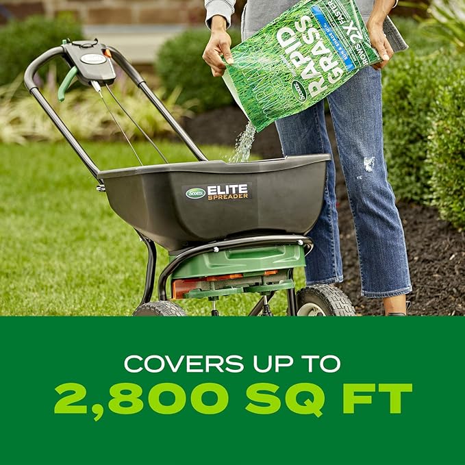 Scotts Turf Builder Rapid Grass Sun and Shade Mix Combination Grass Seed and Fertilizer Grows Green Grass in Just Weeks 5.6 lbs.