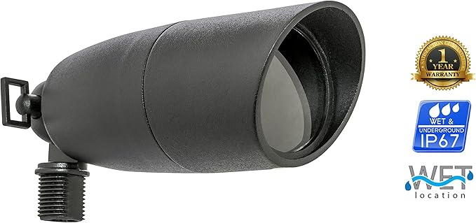 Westgate LED Landscape Spotlight Waterproof Spotlight Adjustable Directional Lighting for Patio Deck Yard Garden Pathway Pool Area - All Accessories Included (1 Black)