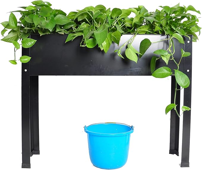 Elevated Garden Bed Metal Elevated Outdoor Flowerpot Box Suitable for Backyard and Terrace Large Flowerpot Suitable for Vegetable and Flower Book Standard Size