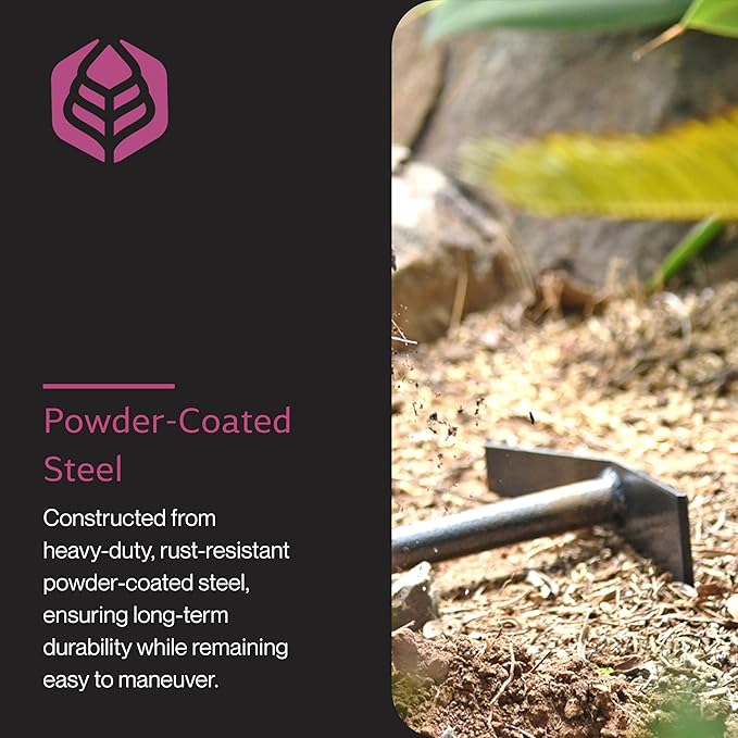 Yard Butler Terra Garden Hand Tools - Weeding Hand Tiller Tool for Efficient Gardening - Weed Remover Tool for Lawn &amp Garden Care - Durable Gardening Accessory Mattock