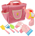 1set Boy Girl Gardening Tool Set Boy Girl Garden Kit Shovel Rake Gloves Apron Watering Can and Carry Bag Lightweight Tools for Boys and Girls