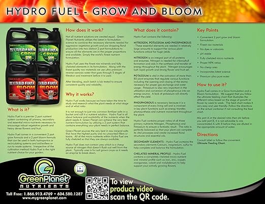 Green Planet Nutrients - HYDRO FUEL Bloei A &amp B Maximum BLOOM (4 Liters Bloei A + 4 Liters Bloei B)