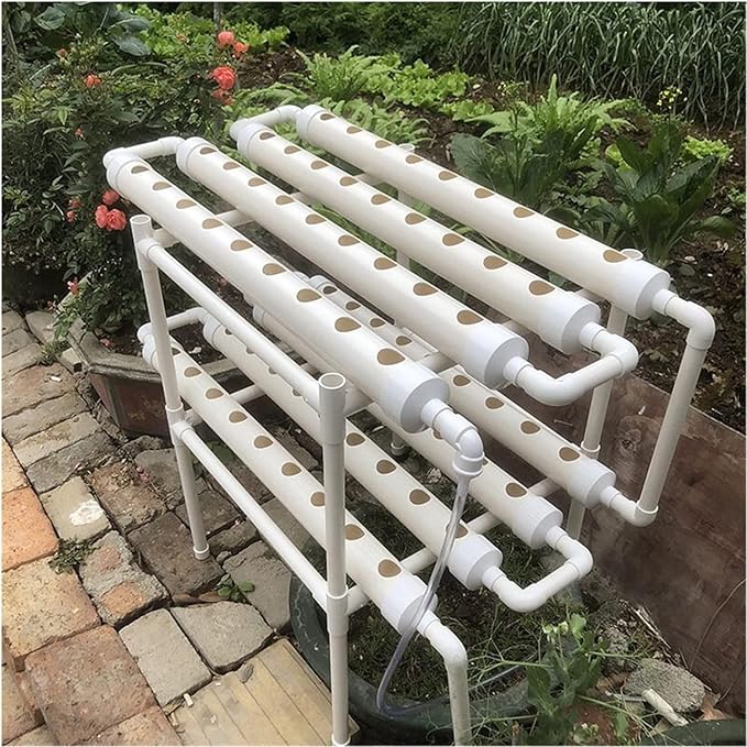 Hydroponics Grow Kit 72 Holes 2 Tier Hydroponics Kit PVC Hydroponics Systems Soilless Hydroponics Systems110V