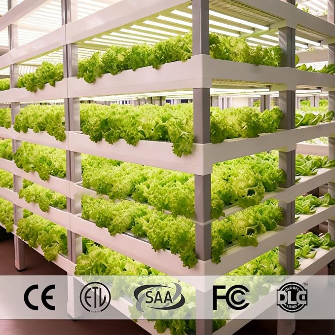 T8 LED Grow Light | 2.5 μmol/J High Efficiency | Full Spectrum (3000K+5000K+660nm) | IP65 Waterproof | 50000hr Lifespan | for Commercial Horticulture Greenhouses &amp Hydroponic Farms