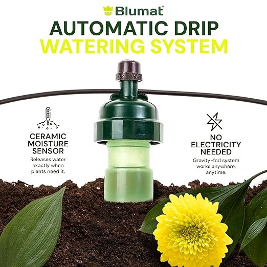 Blumat Drip Irrigation System - Tropf Medium Box Automatic Plant Watering Devices for Garden Patio and Hanging Baskets - Garden Watering System Up to 12 Plants - Effortless Hydration - 12 Pack