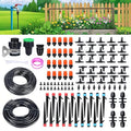 ASEVAT Drip Irrigation System Kit 26FT+197FT Garden Watering System with Hose Distribution Tubing Drip Emitters ConnectorsAutomatic Drip Irrigation Kit for PlantGreenhouse YardLawnPatio