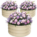 ZXZYHFTY Round Galvanized Raised Garden Bed kitWhite Outdoor Garden Raised Planter Box Round Large Metal Raised Garden Beds for Vegetable 2 * 2 * 1ft 3 Pcs