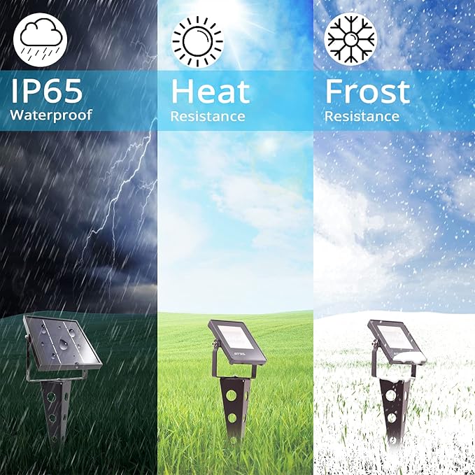 Solar Spotlights Outdoor Waterproof Zeta 3-in-1 Spot Lights Metal Warm White Auto On/Off Dusk to Dawn Landscape Flag Pole Uplights for Outside House Trees Garden Yard Driveway Pathway Lawn