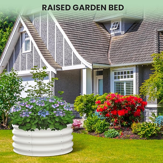 PeakPursuit Raised Garden Bed 2x2x1 FT Metal Raised Garden Beds Outdoor Rectangular Planter Box for Planting Plants Vegetables and Flower