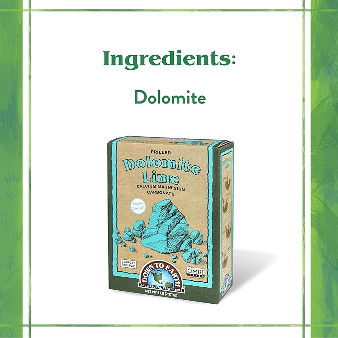 Down to Earth Organic Prilled Dolomite Lime 5 lb (Pack of 6)