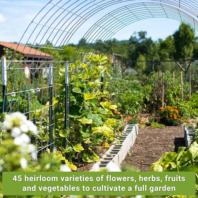Sow Right Seeds - Complete Garden Seed Collection for Planting - 45 Non-GMO Heirloom Vegetable Herb and Flower Varieties - Every Seed You Need to Plant and Grow a Bountiful Home Garden - Great Gift