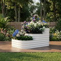 Raised Garden Bed 3-Tier Galvanized Raised Garden Bed with 3-in-1 Modular Design 17 Tall Metal Planter Box for Vegetables and Flowers Outdoor Planter for Gardening with Open Bottom White