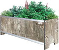 Foreman Raised Garden Bed 36”Lx12”Wx14”H Premium HPL Plastic Wood Grain Aluminum Frame Elevated Planter Box for Backyard Patio Balcony Monte