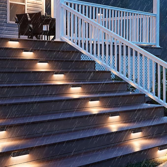 mirrea 7 Outdoor Hardscape Lighting Low Voltage Retaining Wall Lights Step Lights 12V 2W LED 2700K Warm White Pack of 8