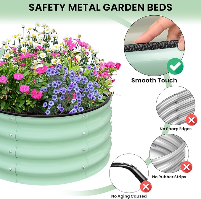 PeakPursuit Raised Garden Bed 2x2x1 FT Metal Raised Garden Beds Outdoor Rectangular Planter Box for Planting Plants Vegetables and Flower