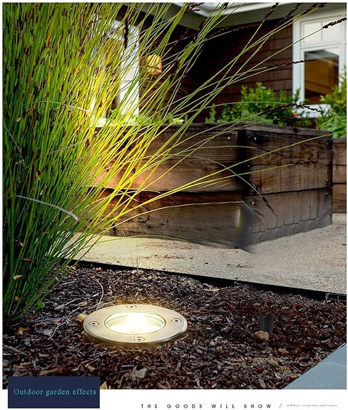 Low Voltage Landscape Lights Outdoor Ground Light IP66 Waterproof LED Underground Light AC24V Recessed Spotlight for Driveway Deck Step Garden Landscape Light