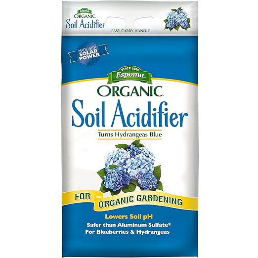 Espoma Organic Soil Acidifier Soil Amendment Lowers Soil pH and Turns Hydrangeas Blue! Contains Elemental Sulfur &amp can be Used for Organic Gardening 30 lb. Bag - Pack of 1