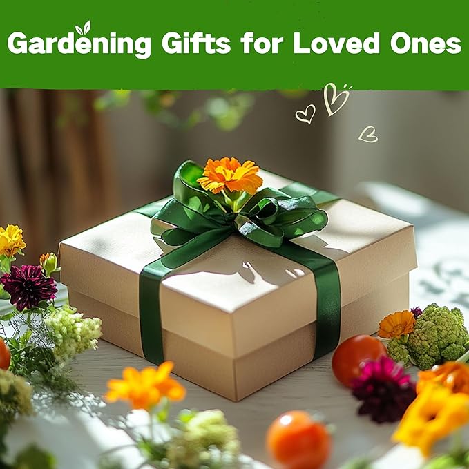 Lush&ampDew Save Bees Garden Seed Bank Gardening Gift for Women Men16 Varieties Non-GMO Heirloom Pollinator-Friendly Vegetable Flower Seeds Kit Planting in Raised Beds Outdoors Milkweed Poppy Lup