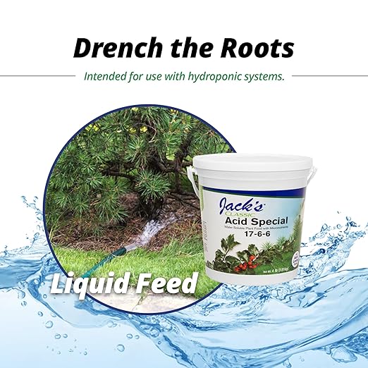 Jack's Classic 17-6-6 Acid Special Water-Soluble Fertilizer with Micronutrients to Promote Vegetative Growth and Blooms in Acid Loving Plants 4lbs