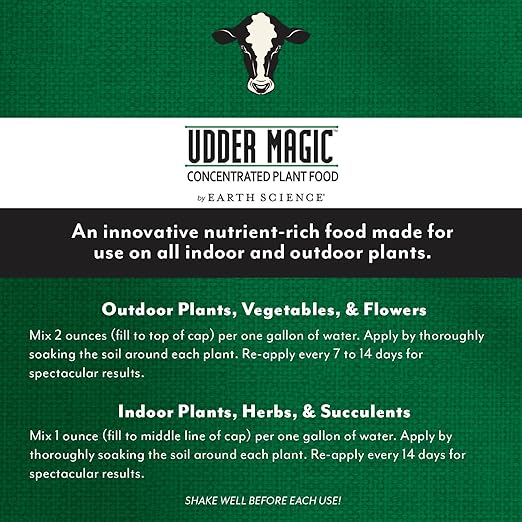 Earth Science Earthworm Castings &amp Udder Magic Plant Food Bundle – Premium Fertilizer for Indoor &amp Outdoor Plants – Nutrient-Rich Soil Enhancer &amp Rapid Fruiting Fertilizer – Eco-Friendly