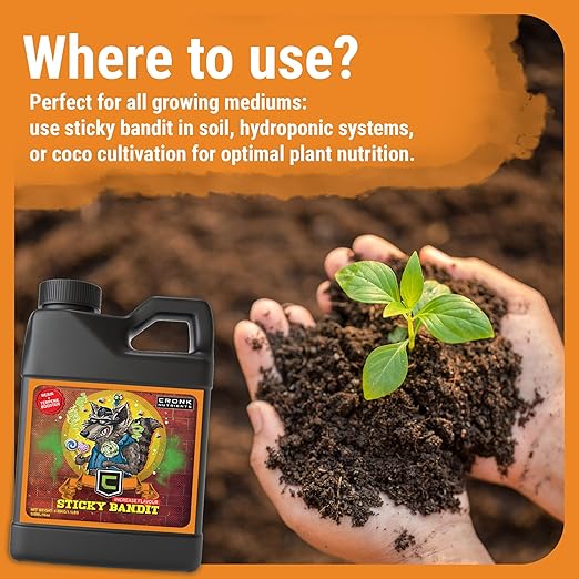 Cronk Nutrients Sticky Bandit Plant Food Carbohydrate – Boost Plants Flavour and Resin Production – Suitable for Soil Soilless and Hydroponic – Increase Aroma and Taste 1L