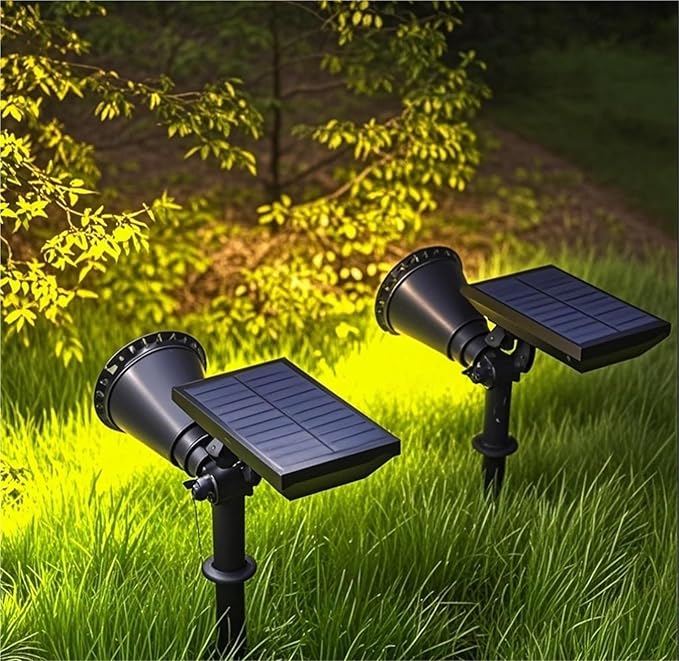 Outdoor Solar Spotlights with Spike for Garden Path Lighting(Warm Light4 PCS)