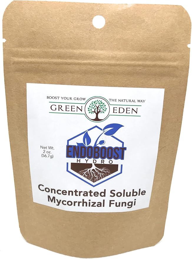 GreenEden EndoBoost Hydro Soluble Mycorrhizal Fungi (7 Species) - Makes 120 Gallons - Mycorrhizae Root Enhancer - Bacteria Inoculant - Hydroponics or Soil