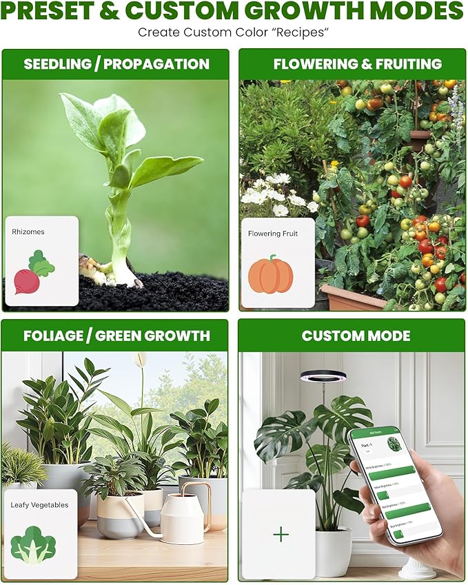 Plant Grow Lightyadoker Smart Plant Light Compatible with AlexaGoogle for Indoor PlantsHeight AdjustableCustomized Light BrightnesssMultiple Timers