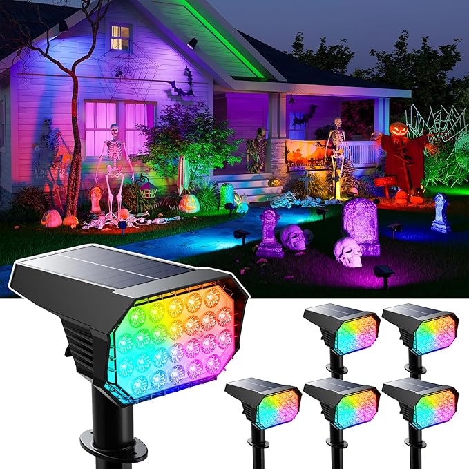 6 Packs Bright Solar Spotlight and 8 Pack Solar Powered Fence Lights