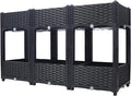 Raised Garden Beds Planter Raised Beds Elevated Planter Garden Box with Drainage Plug Raised Garden Beds for VegetableFlowerHerb Outdoor Standing Planter Beds Gardening Kit47.2x15.7x27.7Black