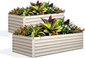 Garvee 2PCS 6x3x2ft Galvanized Raised Garden Bed OutdoorRust-Resistant Raised Garden Beds for Gardening Easy Assembly Outdoor Garden Box &amp Planters Beige