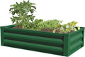 Greenes Fence Forest Green Powder-Coated Metal Raised Garden Bed Planter 24 W x 48 L (3-Pack)