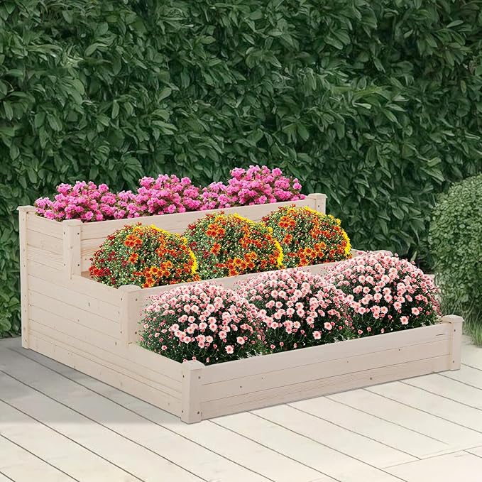 Premium Wooden Garden Bed Raised Planter Box Outdoor Patio Gardening Planter Garden Box