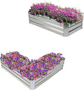 Sunnydaze Silver Galvanized Raised Garden Beds - 12” H L-Shaped and 48 W x 24 D x 12 H Rectangle