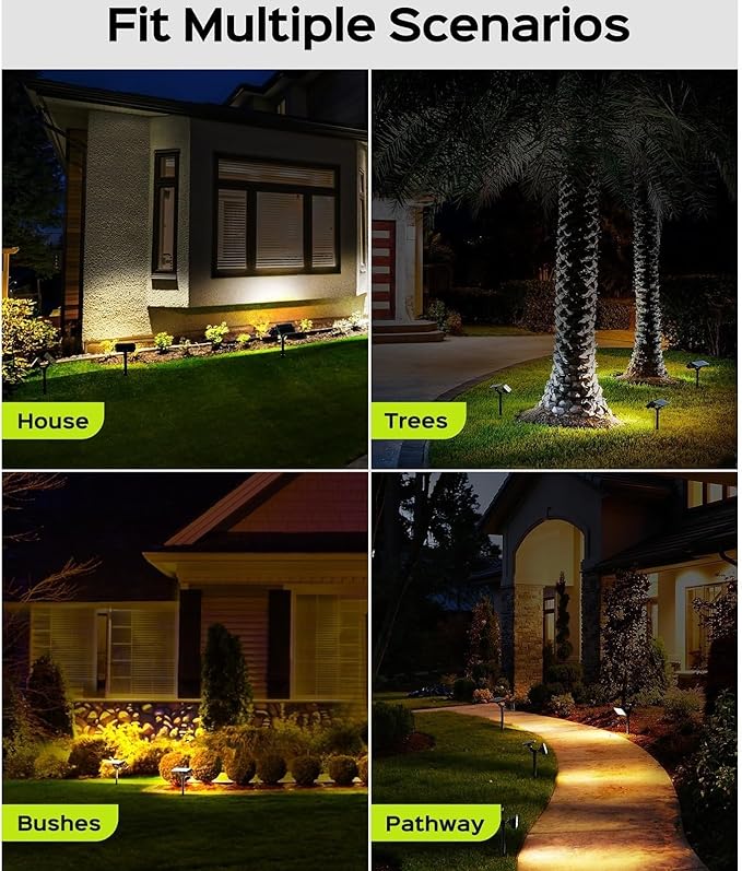 Solar Spotlights - Landscape Garden Lights IP65 Outdoor Ultra-Bright Waterproof Ground-Mounted Lawn Lights 5 Lighting Modes 360° Adjustable 2-in-1 Solar Powered(1PCS(1.8w-5.5V))