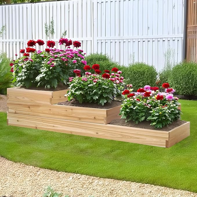 All Things Cedar 3-Tier Raised Garden Planter Bed Box Western Red Cedar Build